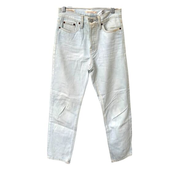 LEVIS Wedgie Straight Denim Light Wash Sz 25 - Picture 2 of 6